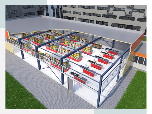 Строительство магазинов в Глазов от 612 руб. за м²